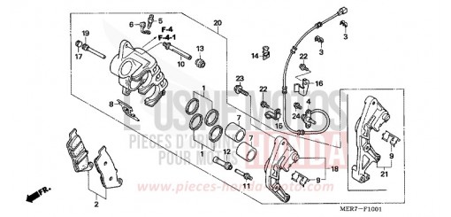 VORDERRAD-BREMSSATTEL (R.) (CBF600S6,8/SA6/N6,8/NA6) CBF600N6 de 2006